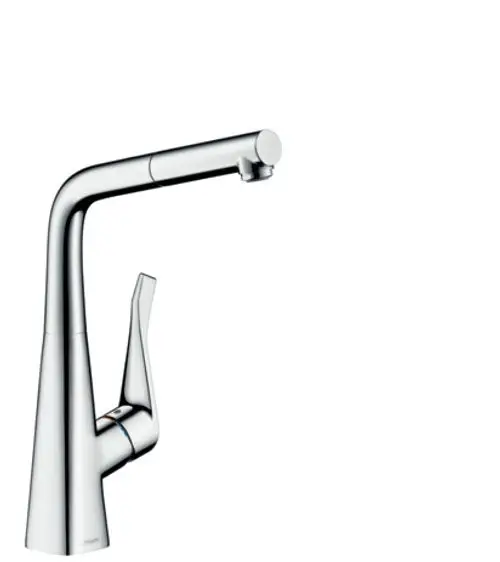 Hansgrohe HG Spültischmischer 320 Metris M71 Ausziehauslauf 1jet edelstahl-optik, 14821800, Artikel in Kategorie